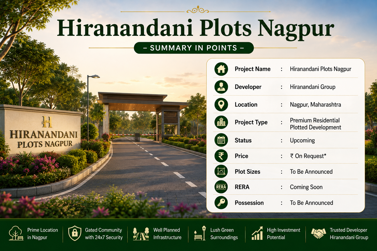 Hiranandani Plots Nagpur - Premium Plotted Development